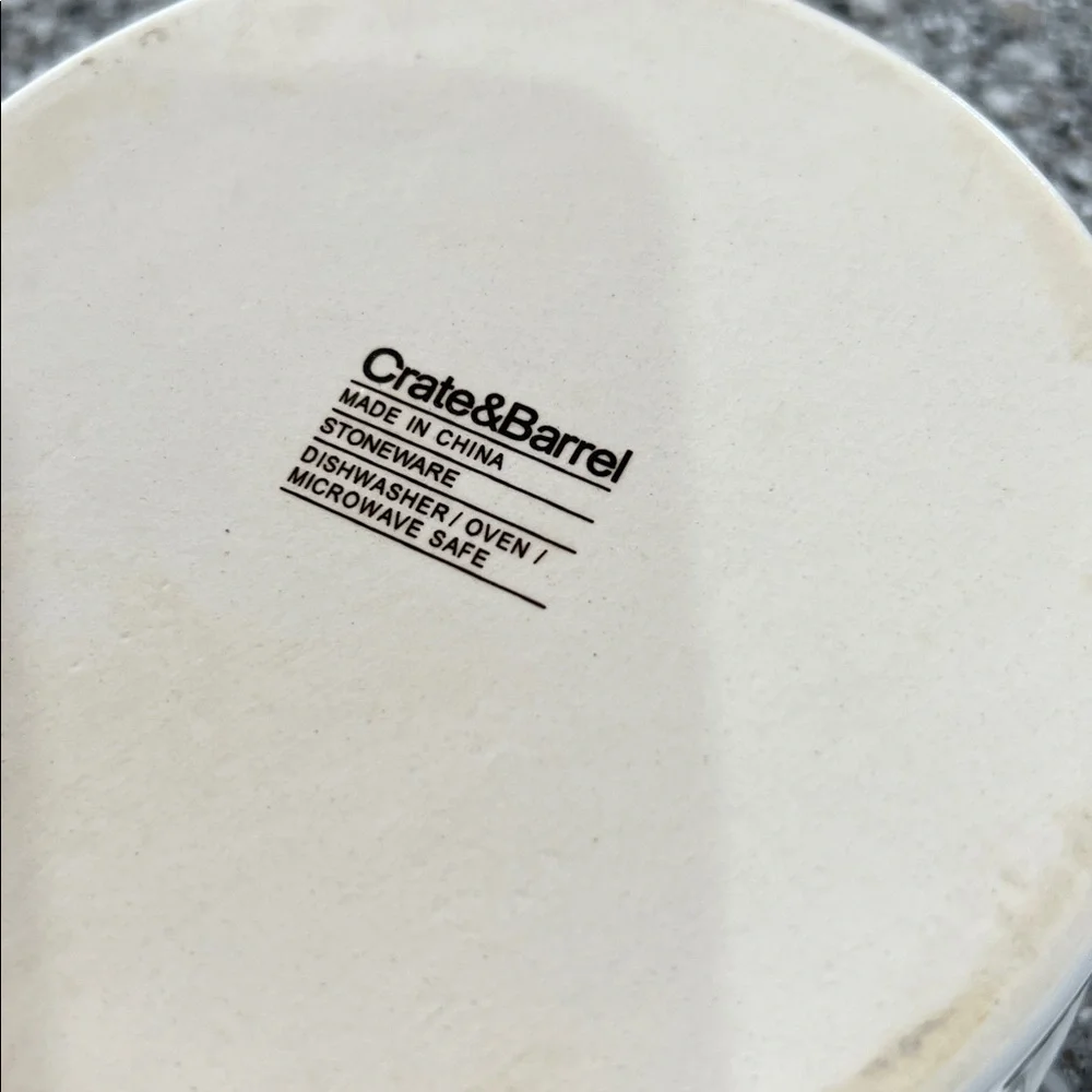 Crate&Barrel White Ceramic Round Baking Dishes with Handles